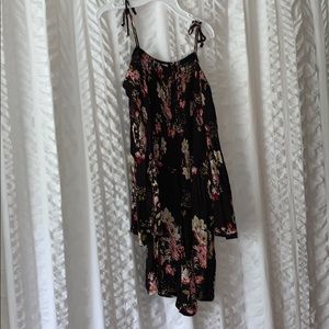 Black floral romper